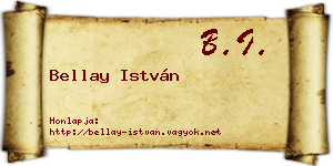Bellay István névjegykártya